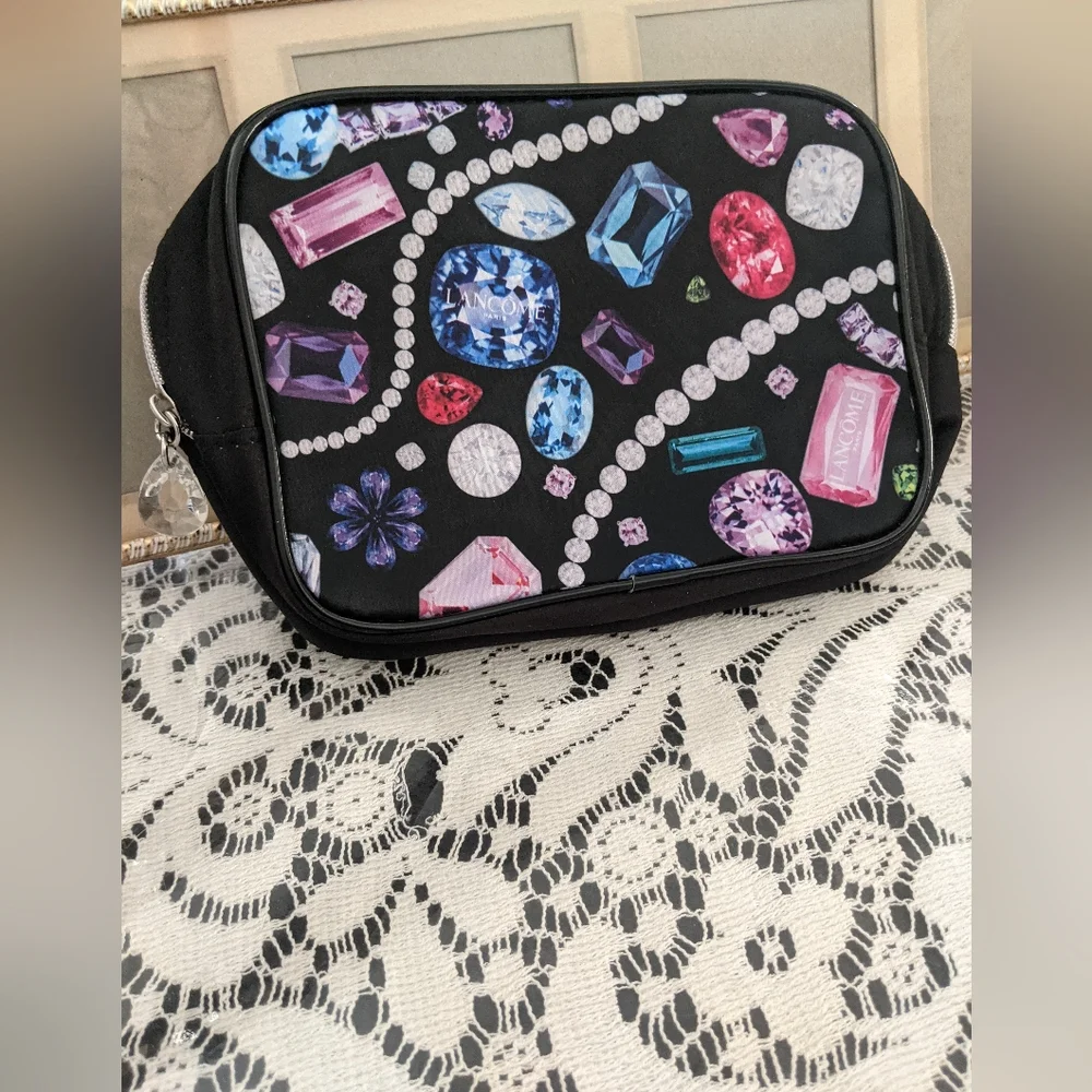 Vintage Rare Retro Lancome Cosmetic Makeup Travel Bag Pouch Coquette Gift